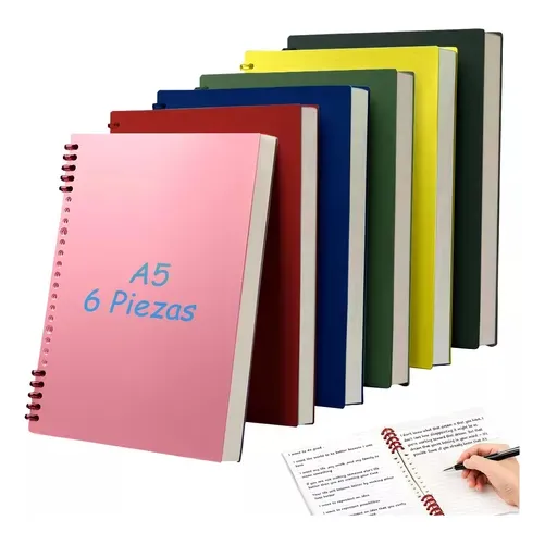 Cuaderno Profesional Libretas Espiral Raya Y Cuadro A5 6pcs