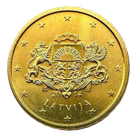 Letonia - 50 Euro Cent - Año 2014 - Km #155 - Escudo