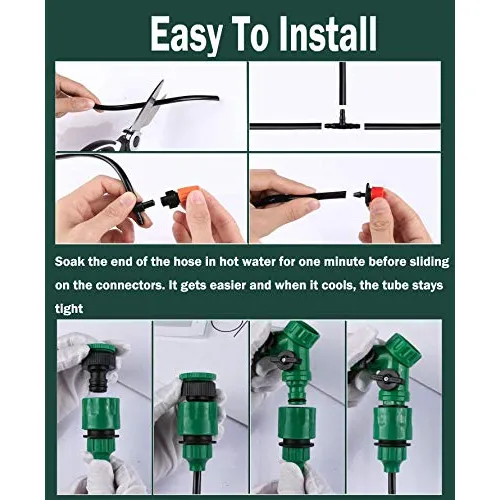 Riego Goteo 98.4 Ft Repuesto Automatico Jardin Para Tubo 1