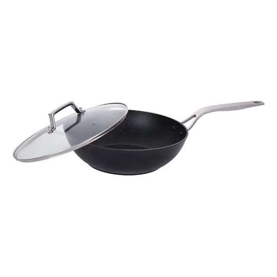 Sartén Wok Vulcano Con Tapa 28cm Roccia