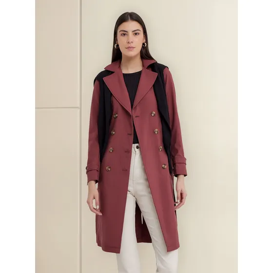 Chaqueta Mujer Patprimo Trench Rojo Poliester 30080467-99004