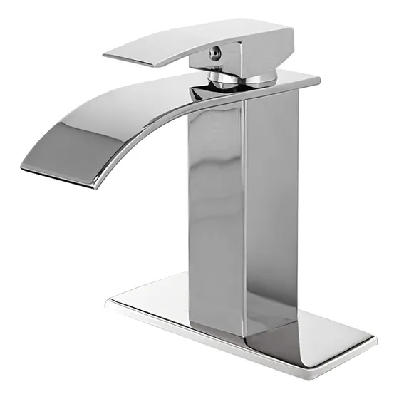 Grifo Mezclador Para Lavabo De Baño Llave Monomando Plateado