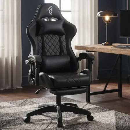 Cadeira Gamer Escritorio Giratória Reclinável Preta Vermelha Preto