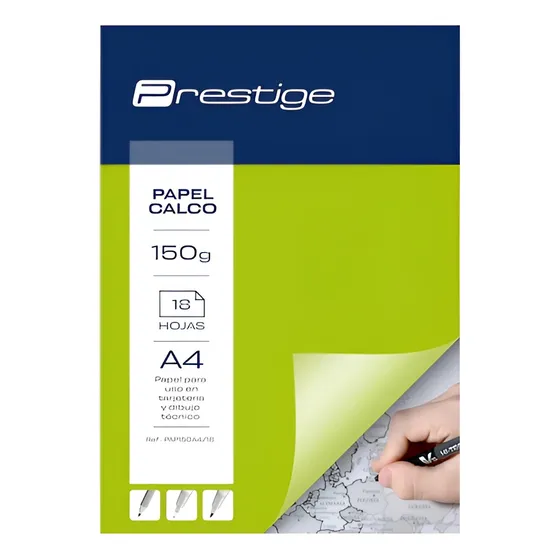 Paquete Papel Vegetal De Calco Formato A4 C 18 Hojas 150 Gr Color Trasparente