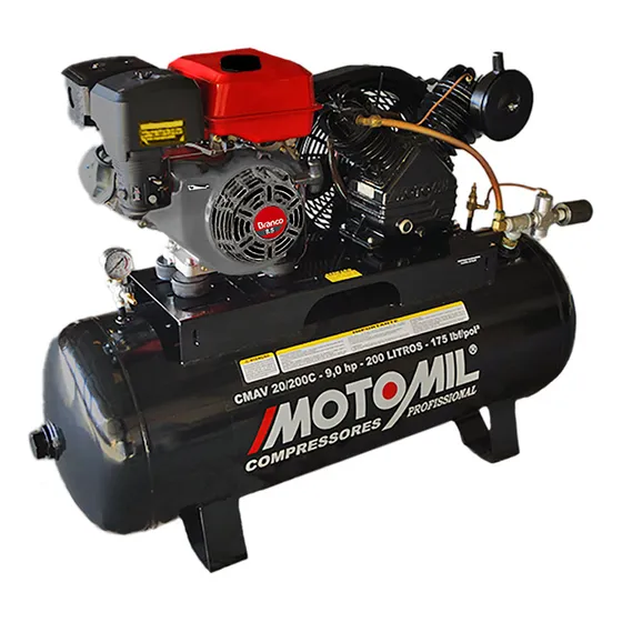 Compressor De Ar A Gasolina 20 Pés 9,0hp 200 Litros C/ Motor