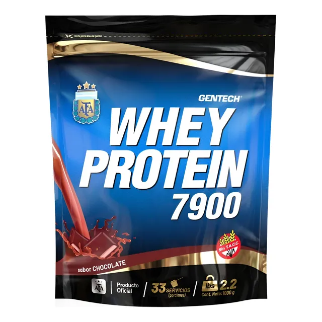 Whey Protein Gentech Suplemento En Polvo Chocolate 1 Kg