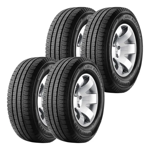 Kit 4 Pneus 185 R14 Carga 8 Lonas Kombi Vw Goodyear