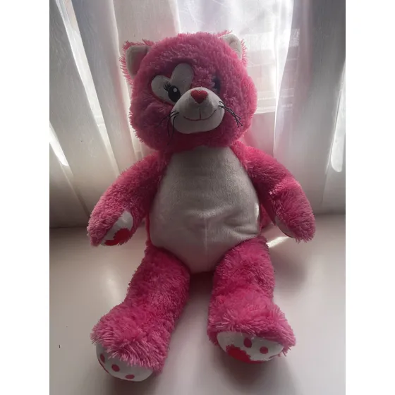Build A Bear Gato Rosa Con Corazones Mediano