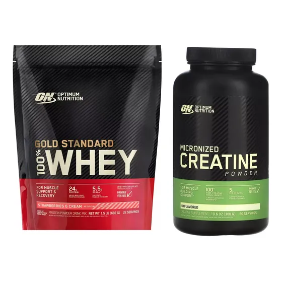 Optimum Nutrition Wheyprotein 100% 1.47lb V/sabores+creatina