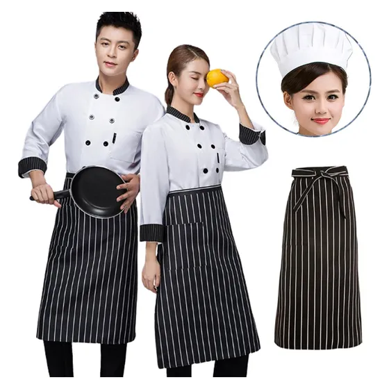 Uniforme De Chef De Manga Larga De Filipinas, Rayas De Moda