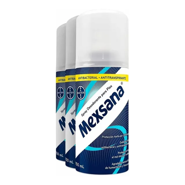 Talco Spray Para Pies Paquete 3 Piezas Mexsana 659437 Cst
