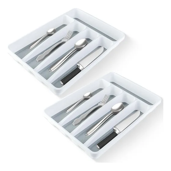 Set X2 Cubiertero 5 Divisiones Cajón Cocina Antideslizante