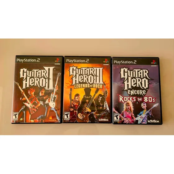 Guitar Hero 2 + Guitar Hero 3 + Guitar Hero Rock 80s - Ps2