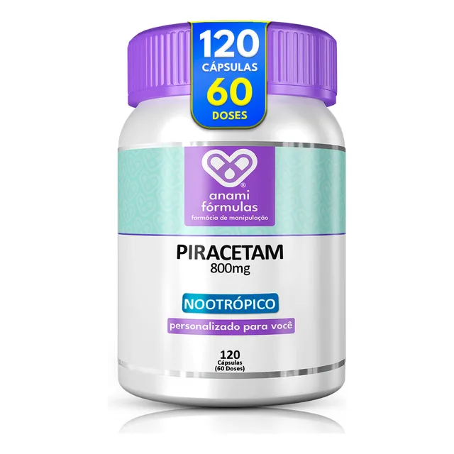 Piracitam 800mg | 120 Cápsulas 60 Doses - Foco E Memória