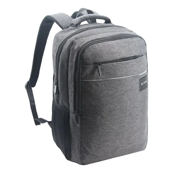 Mochila Porta Notebook 17' Tablet Usb Acolchada Smart Urbana Color Gris Oscuro Diseño De La Tela Liso