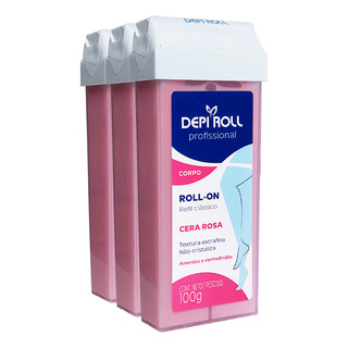 Depiroll Kit C/ 3 Cera Roll-on Rosa Refil 100g Depiroll Kit C/ 3 Cera Roll-on Rosa Refil 100g