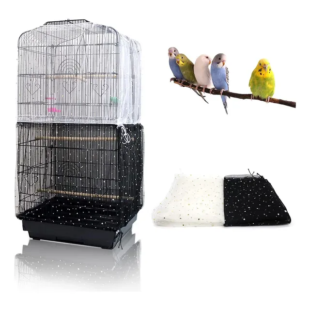 2pcs Cubierta Para Jaula De Pájaros Ajustable Recogeplumas