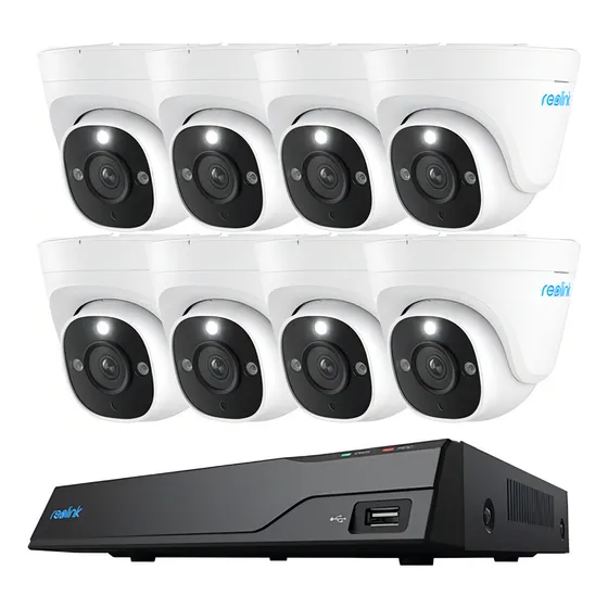 Sistema Inteligente De 8 Camaras 4k De Seguridad Reolink 4tb Color Blanco