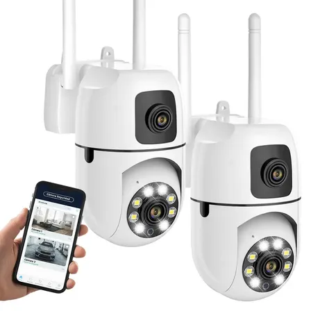 Camara Domo Exterior Seguridad Ip Wifi Autotracking Full Hd Blanco-x2