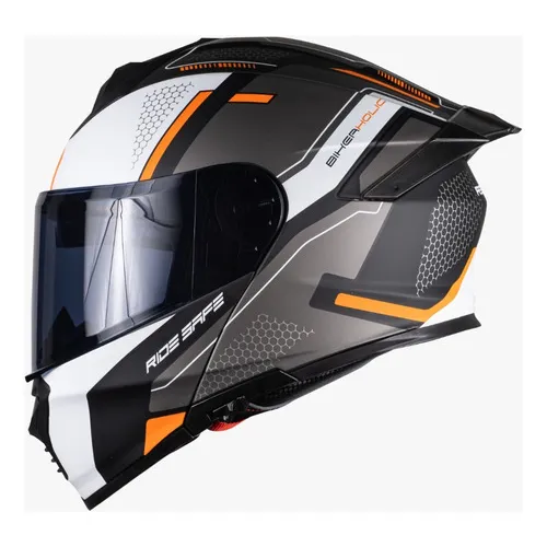 Casco Kov Thunder Revenge Naranja Gris Para Moto Color Naranja Tamaño del casco S 55-56 cm