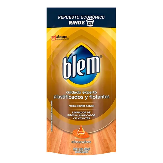 Blem Limpiador Pisos Plastificados Flotantes Almendras 400ml