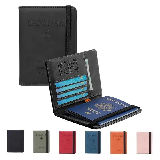 Porta Pasaporte Documentos Funda Protectora Viaje Con Rfid Color Negro