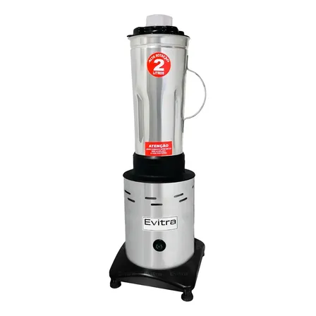 Liquidificador Industrial Potente Alta Rotação 2 Litros Profissional Com Jarra De Aço Inox Evitra
