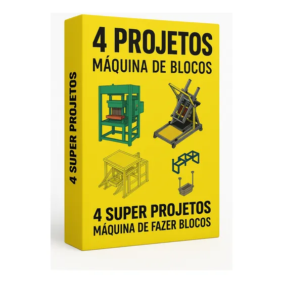 Projeto Completo Máquina Blocos Concreto 4un Poedeira