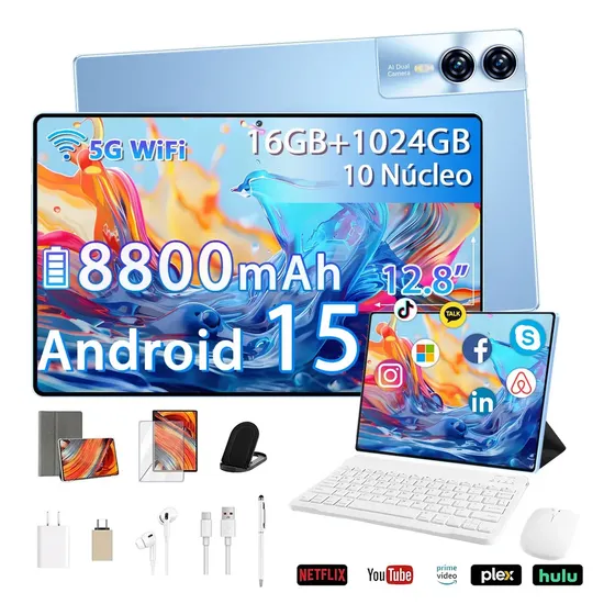 Tablets Galaxy Tab Hancdon S12plus Android 15, Dual SIM, Gemini Ai, 12.8" 16gb Ram Y 1024gb Rom/tf 1tb 5g Wifi 8800mah Deca-core 2.0 Ghz Widevine
