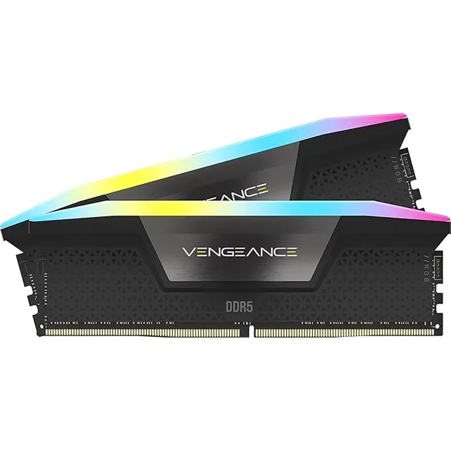 Kit de memoria DDR5 DRAM CORSAIR VENGEANCE RGB de 32 GB (2 x 16 GB) a 6000 MHz C36 - Negro