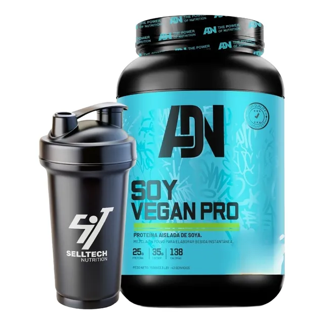 Proteína Adn Soy Vegan Protein 1.5kg Vainilla + Shaker