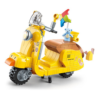 Urso Pequeno Brinquedo De Bloco De Montar De Motocicleta Urso Pequeno Brinquedo De Bloco De Montar De Motocicleta