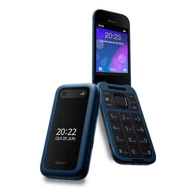 Nokia 2660 Flip Dual Sim Com Tampa Tecla Grande Azul-petróleo