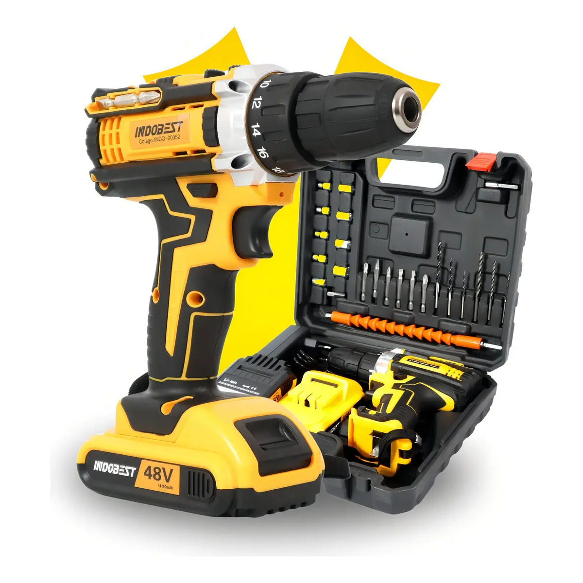 Parafusadeira Furadeira Sem Fio 2 Baterias 340w 1550 Rpm Cor Amarelo Parafusadeira Furadeira Sem Fio 2 Baterias 340w 1550 Rpm Cor Amarelo