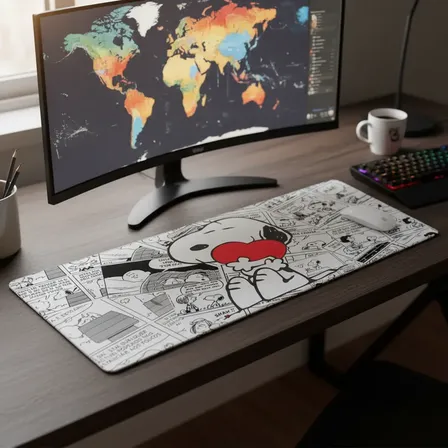 Mouse Pad Gamer Snoopy Charlie Brown 70x30 Cm