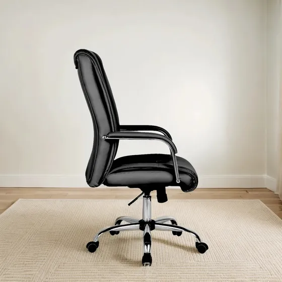 Silla de escritorio American Mesh 3090 M ergonómica negra con tapizado de cuero p.u. class 1