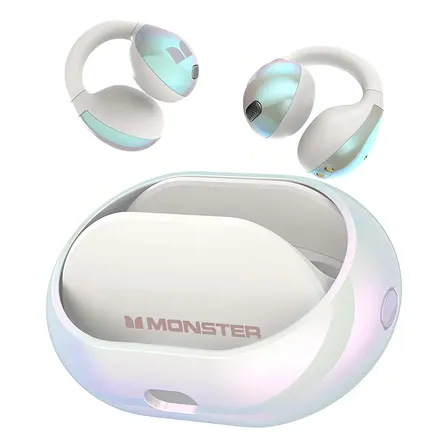 Fone de Ouvido Monster E31 Clip-ear Sem Fio Branco Com Bluetooth e Cancelamento