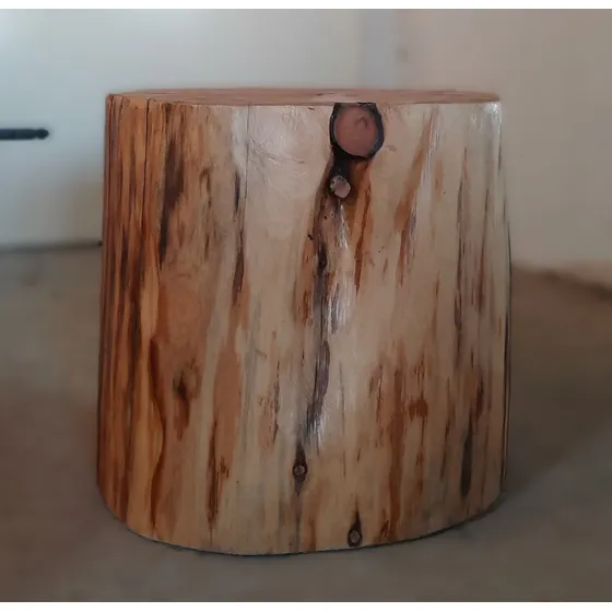 Mesa Auxiliar Tronco Banco Madera Ciprés