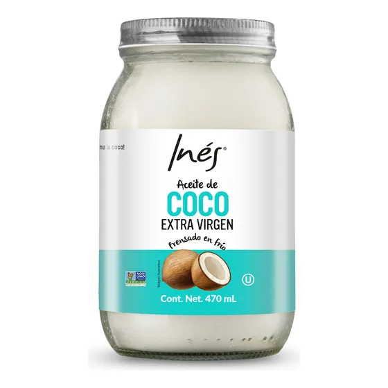 Aceite De Coco Inés 470ml Extra Virgen Prensado en Frío Sin Gluten