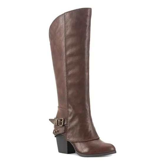 Bota Caña Larga American Rag Cuero Sintético Marrón