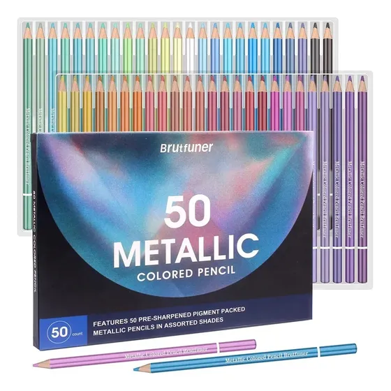 Lápis Profissionais Brutfuner 50 Cores Metálicas 