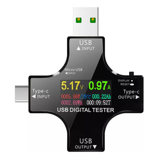 Probador Usb Tipo C 2 En 1 Con Pantalla A Color Ips Lcd Usb Probador Usb Tipo C 2 En 1 Con Pantalla A Color Ips Lcd Usb