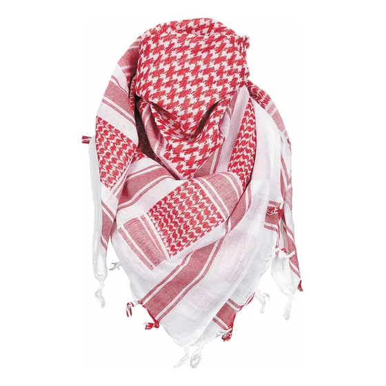 Shemagh Tactico Militar Rojo Y Blanco Alta Calidad