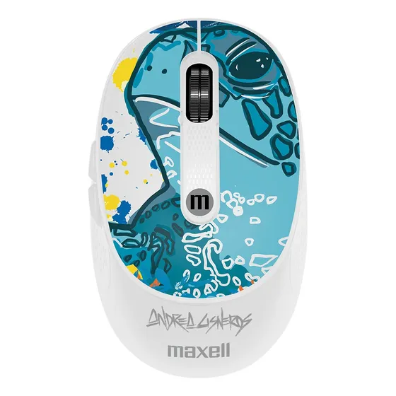 Mouse Inalámbrico Maxell Diseño Wild 4000dpi Usb/usb-c Tortu Blanco
