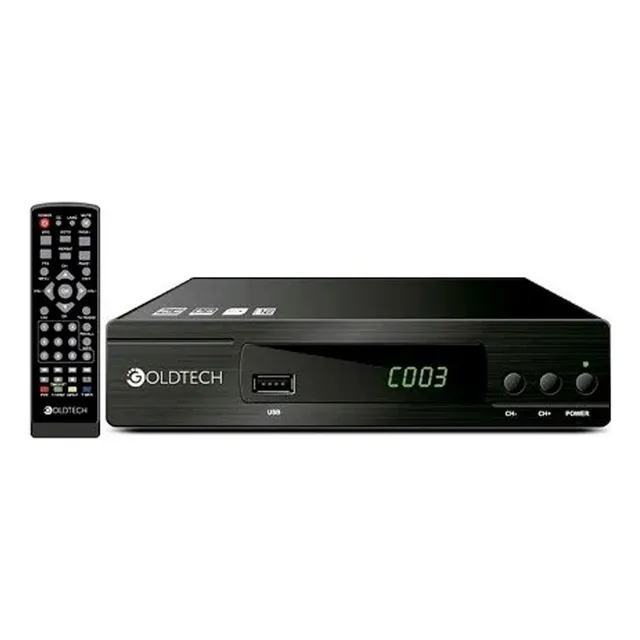 Sintonizador Digital Goldtech Isdb-t Full Hd Tv Canales Aire Color Negro JTACCAV200