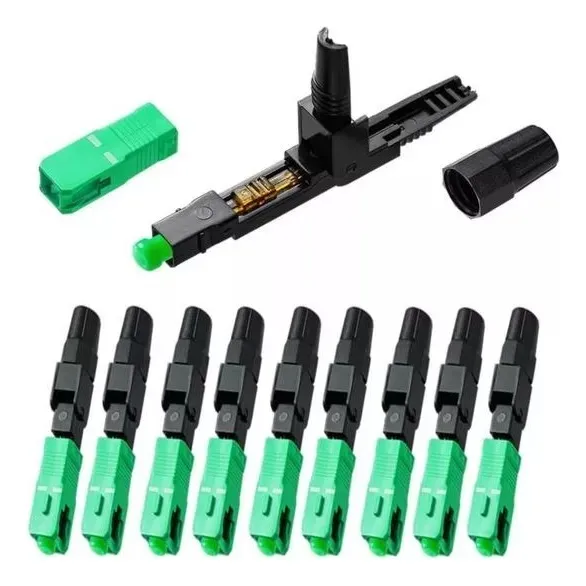 Conector Mecánico Rápido Fibra Óptica Sc Apc Monomodo X 10ud