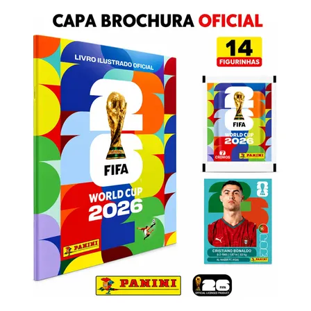 Álbum Da Copa Do Mundo Brochura Fifa 2026 + 14 Figurinhas