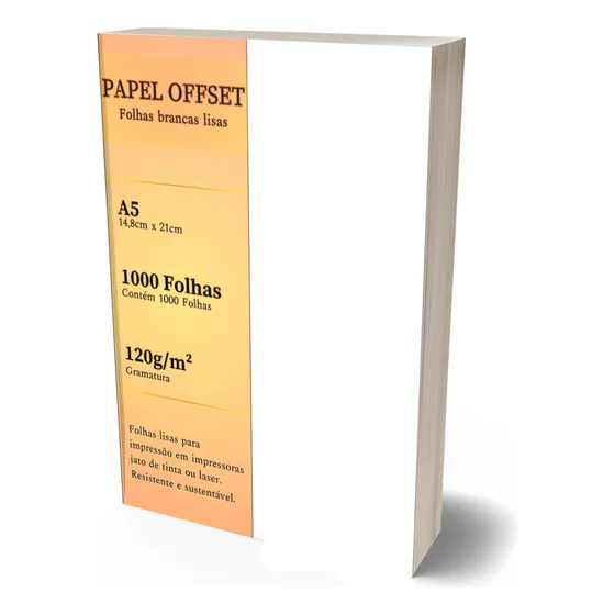 Papel Offset A5 Branco 1000 Folhas 120g Bestgraph