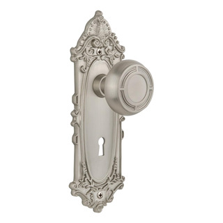 Placa Victoriana Con Perilla De Ojo De Cerradura Níquel Sati Placa Victoriana Con Perilla De Ojo De Cerradura Níquel Sati