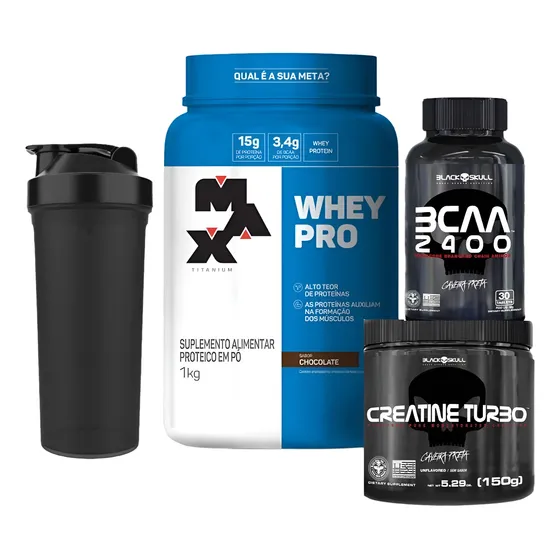 Whey Pro Max Titanium +creatina+bcaa+coqueteleira